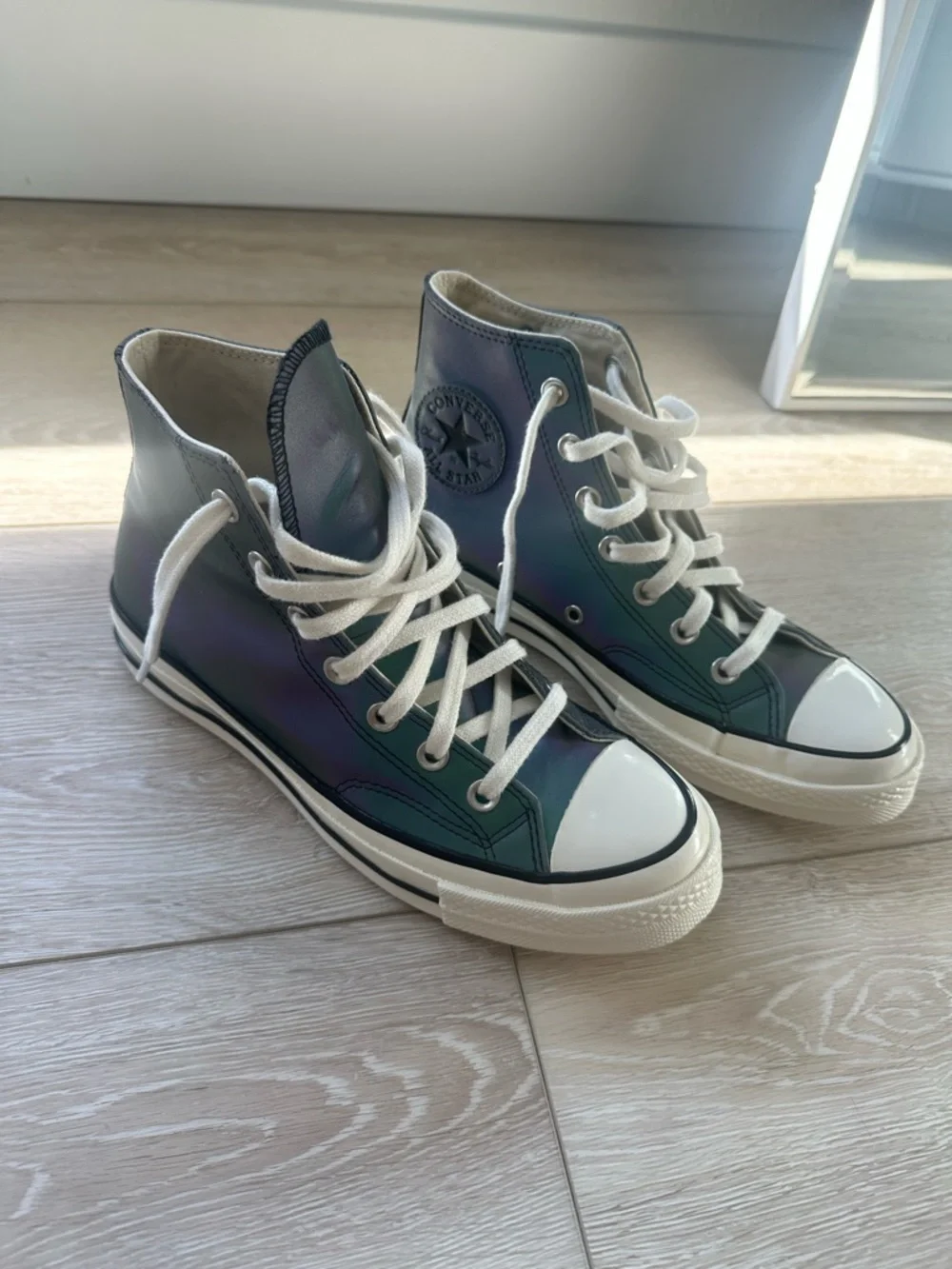 Converse High Top Sneakers - Iridescent Blue Green - Picture 2 of 7
